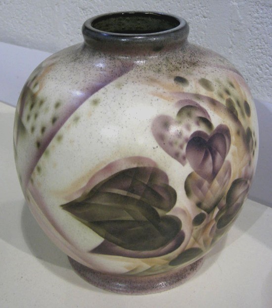 Austrian Art Deco Geometric Keramos Vase